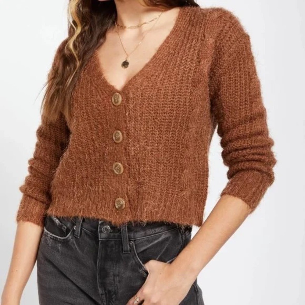 Sadie & Sage Julian‎ Cardigan Carmel Size Large NWT